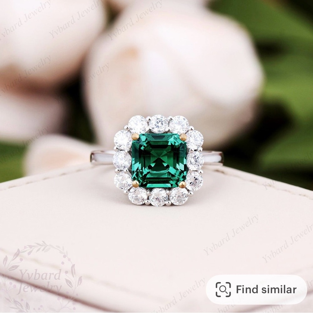 Moissanite Emerald Ring